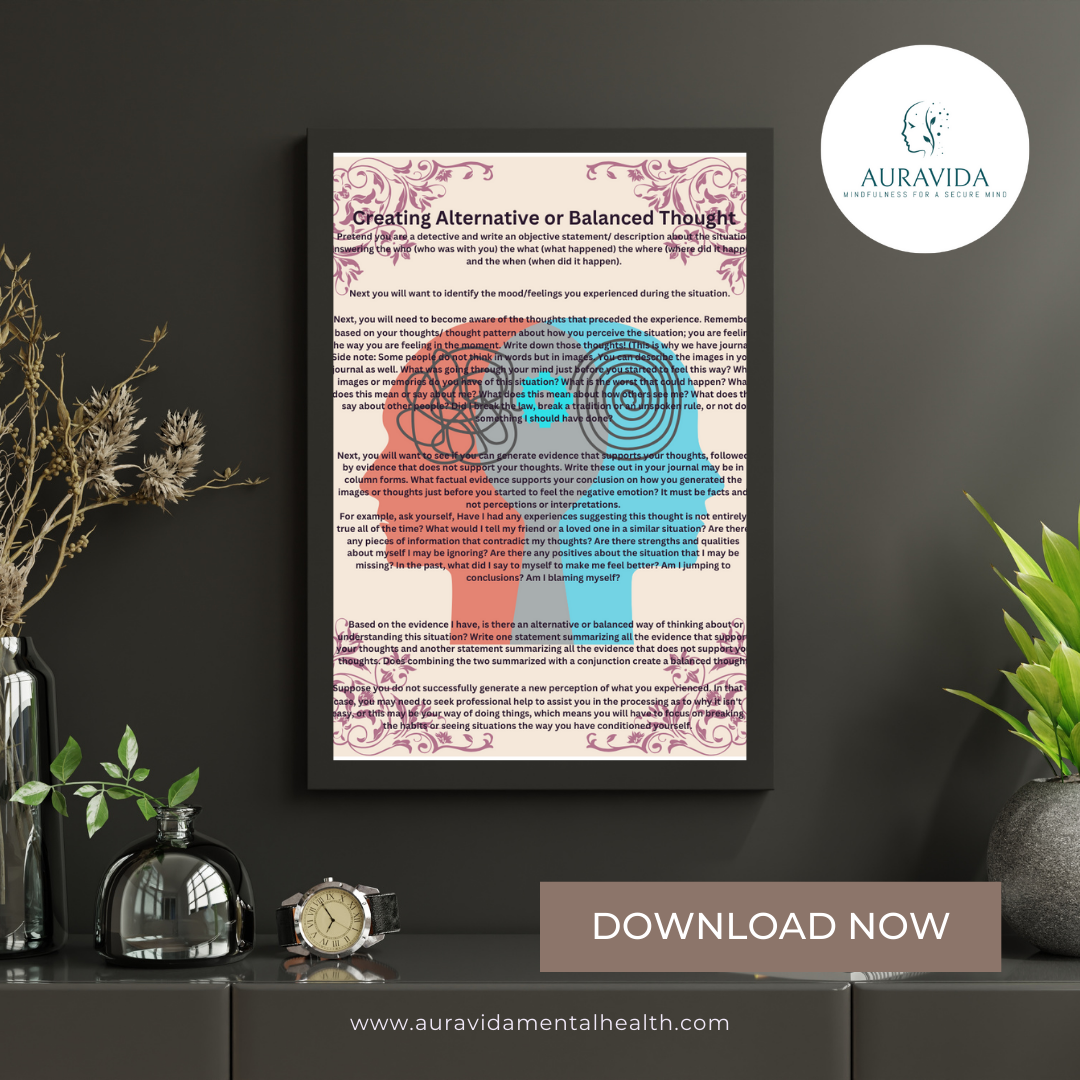 Creating Alternative or Balanced Thought